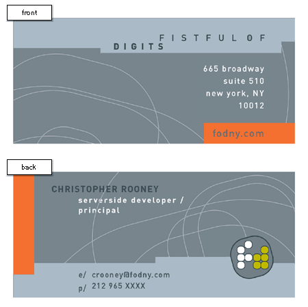 portfolio Fistful of Digits business cards